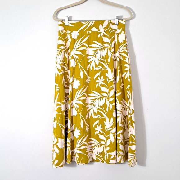 Pact Organic Tropical Palm Midi Skirt Chartreuse - Picture 1 of 9